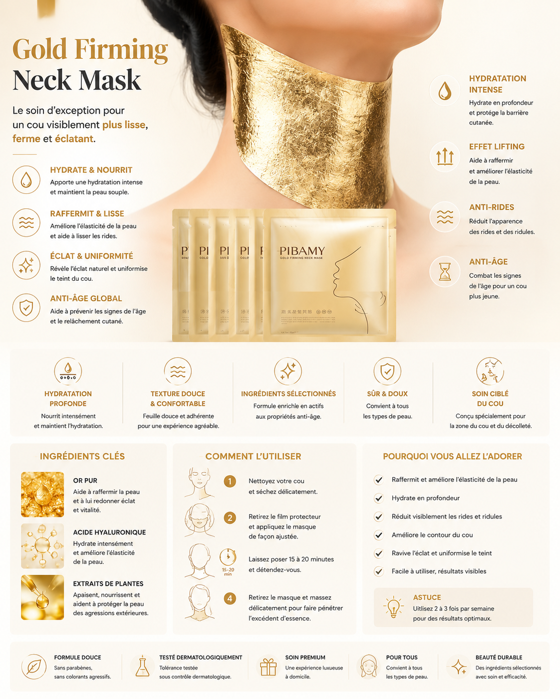 Masque de cou 24k
