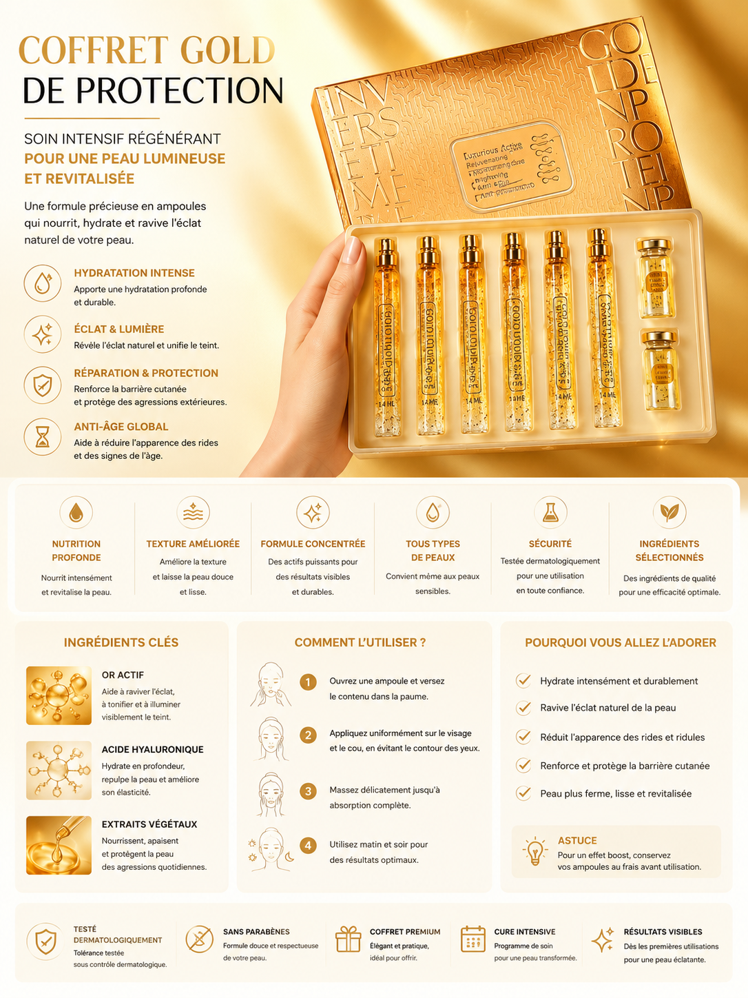 Coffret gold de protection 24k