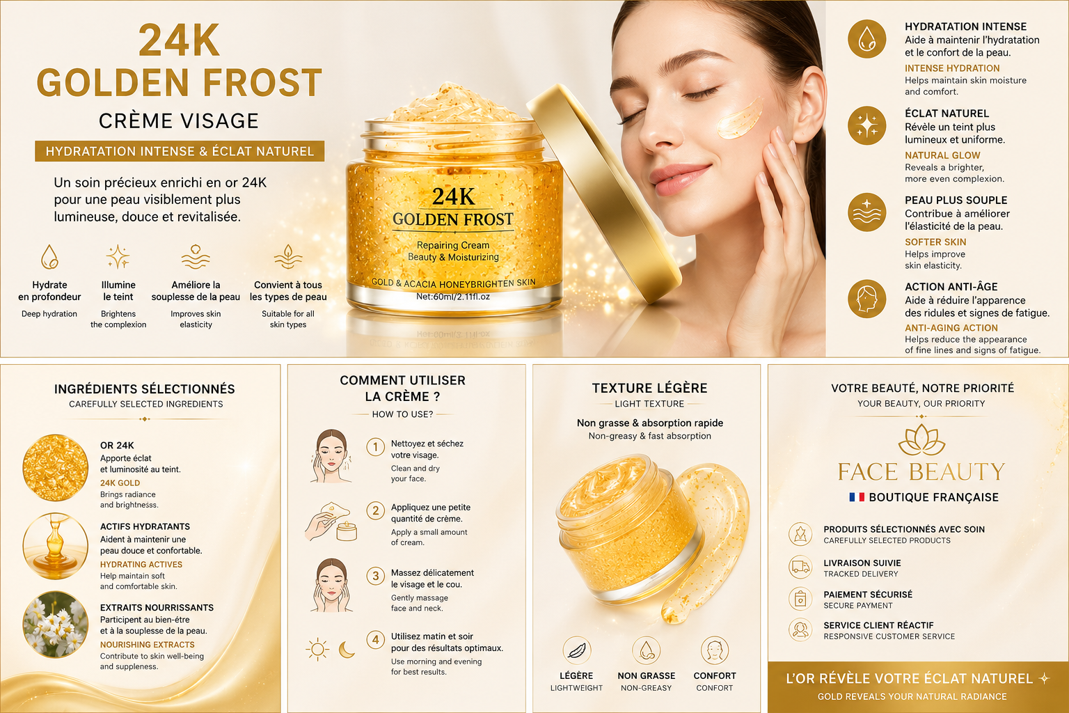 crème visage 24k